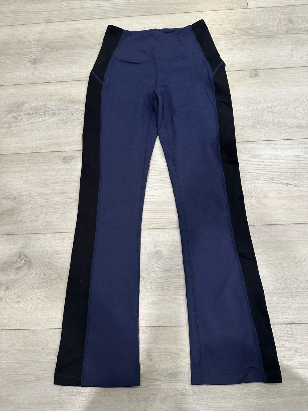 Zella Navy Black Colorblock Flare Leggings Pants Small